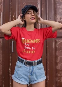 Queens Are Born In June Birthday Gift Idea Premium T-shirt For Girls, Moms