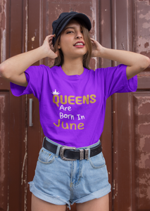 Queens Are Born In June Birthday Gift Idea Premium T-shirt For Girls, Moms