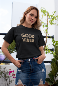 Good Vibes Premium T-shirt For Men & Women Leopard Theme